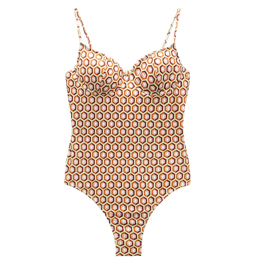 Zara Geometric Print Swimsuit One Piece